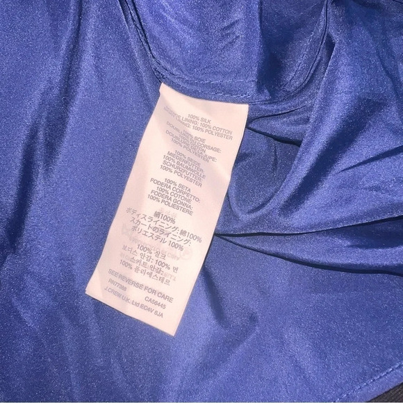 J Crew Nadia silk chiffon dress navy blue size 00 ❤️ - Picture 7 of 7